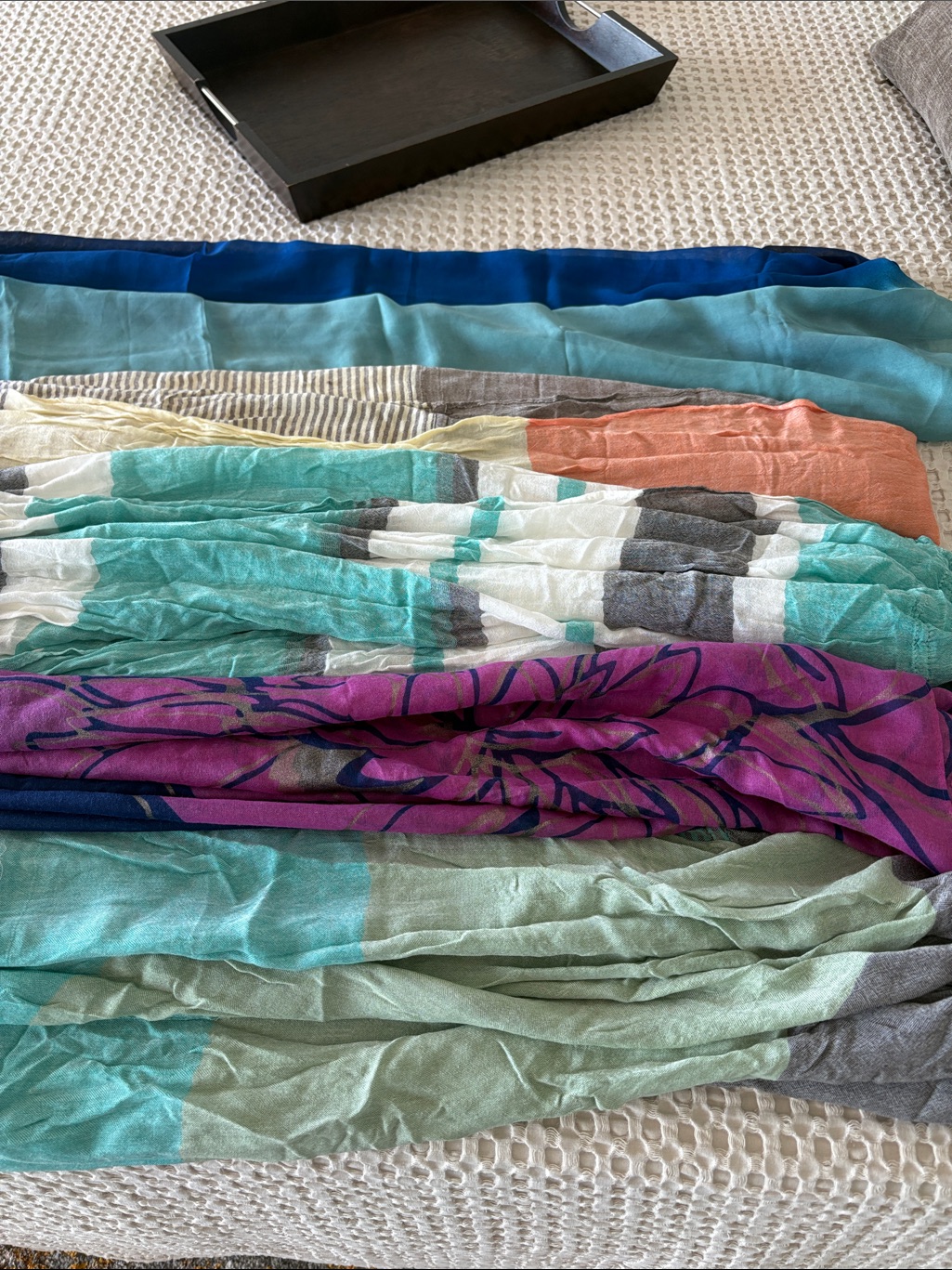 5 Separate Scarves. 3 Are Infinity Scarves The Purple Is New With Tags.